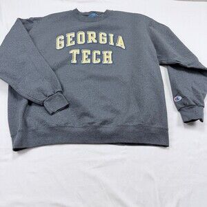 Champion Men's Crewneck Sweatshirt.  in Gray with Georgia Tech Design